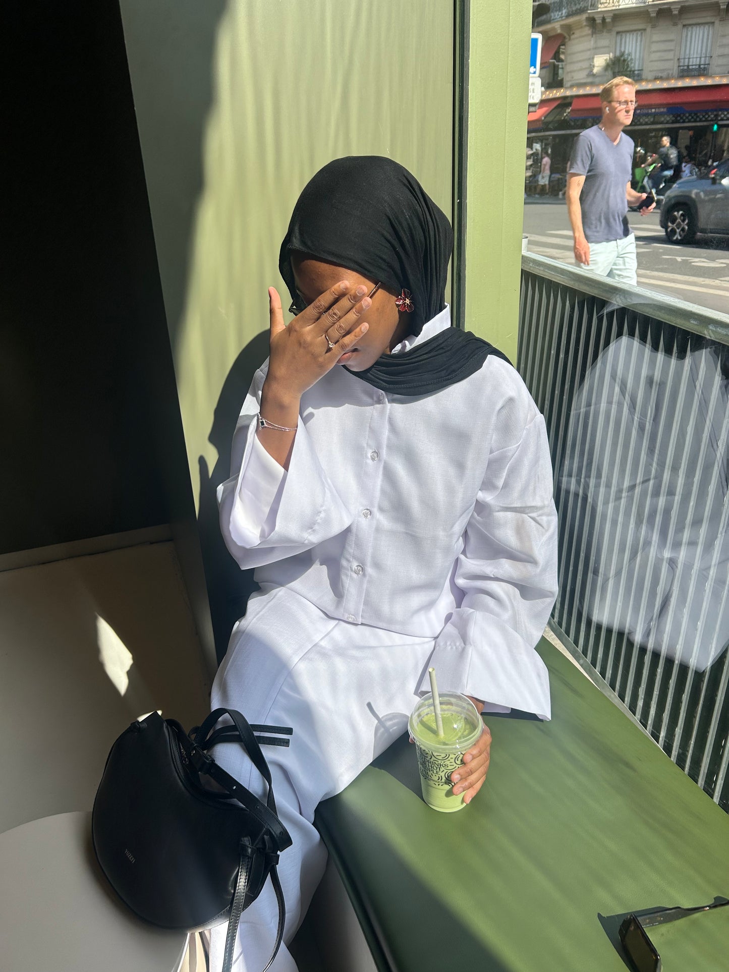 Chemise en lin blanc matcha