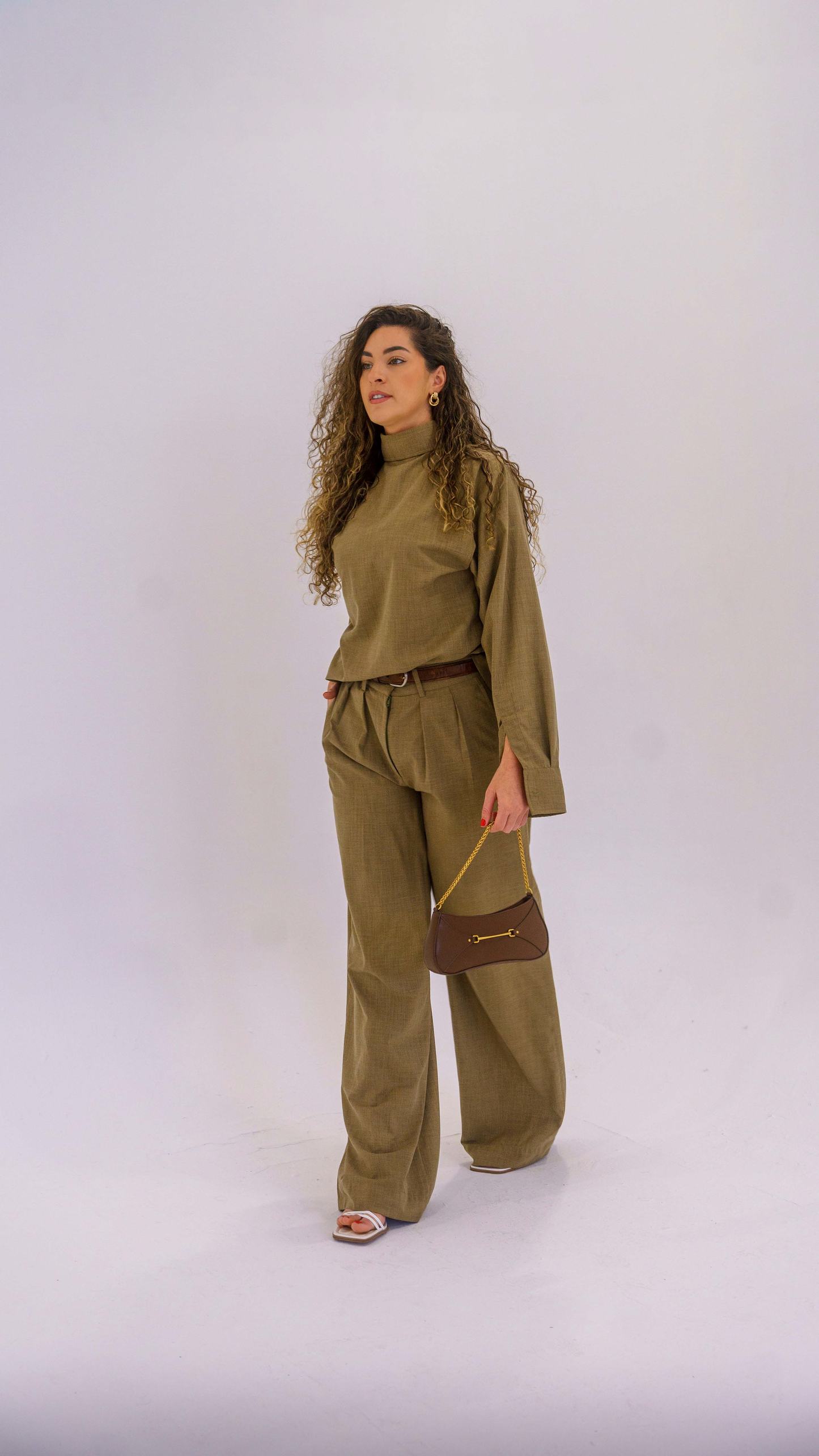 Pantalon en lin Weilki brown