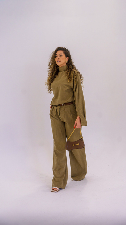 Pantalon en lin Weilki brown