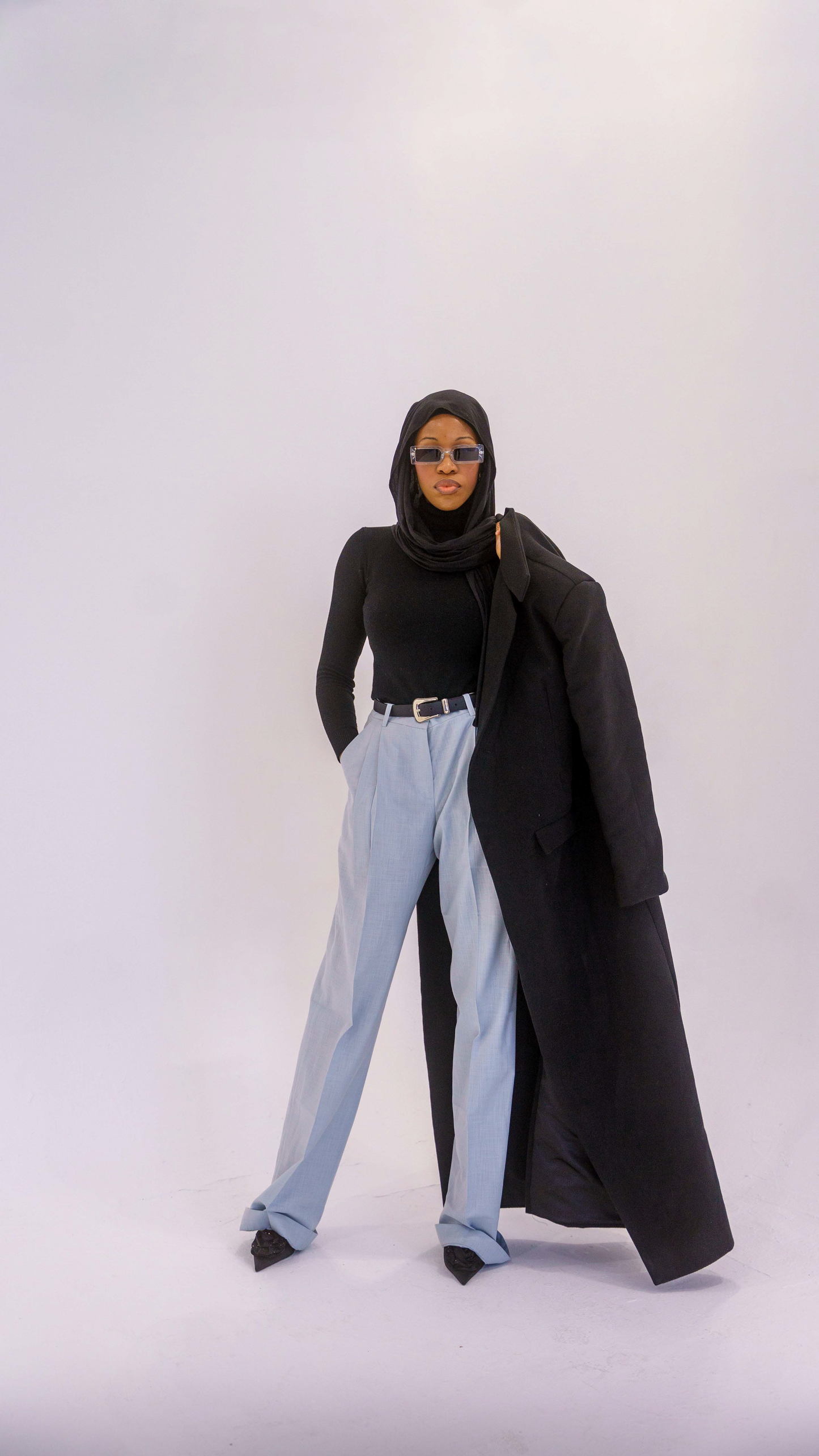 Pantalon en lin Wielki bleue