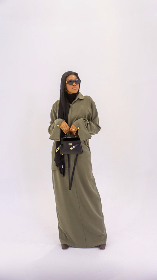 Jupe longe crayon Golyam avec ceinture à boucle