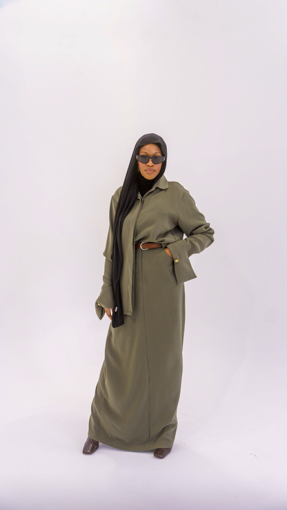 Jupe longe crayon Golyam avec ceinture à boucle